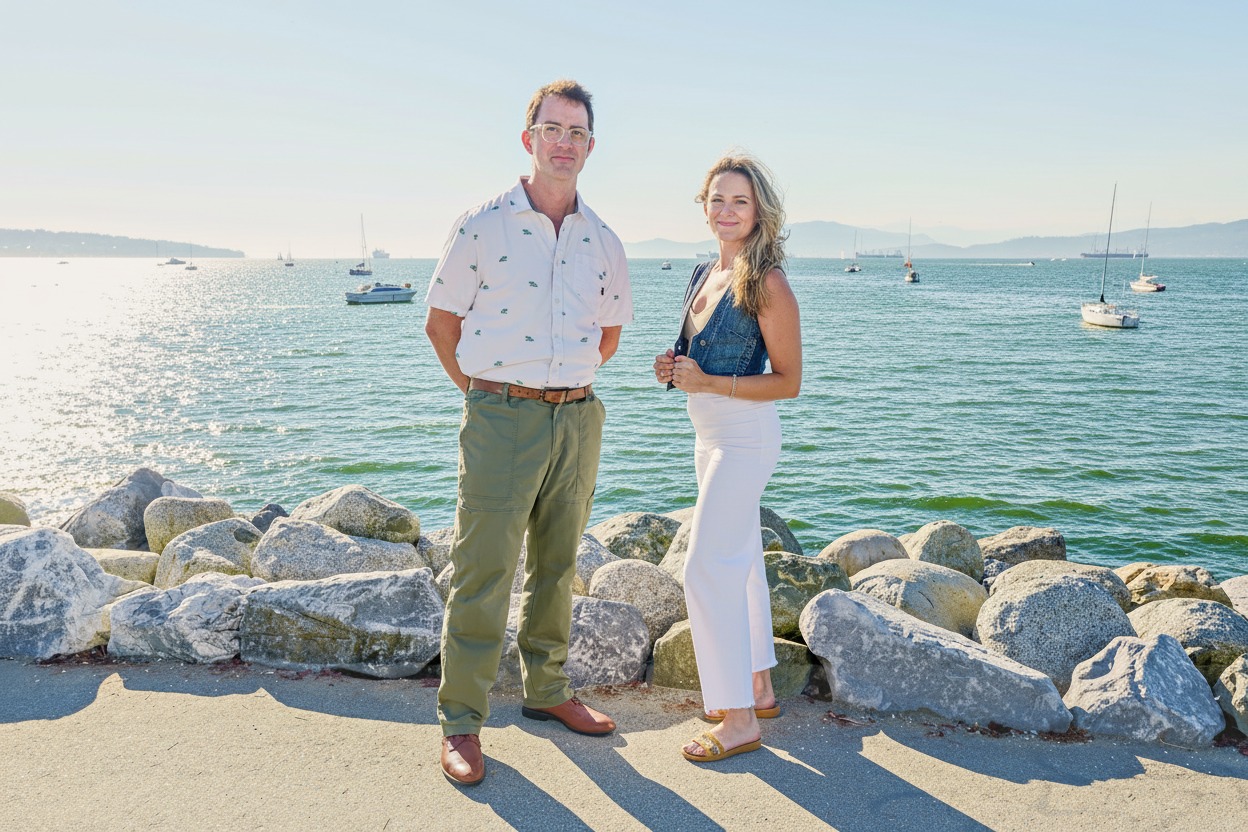 Cassidy Bast and Robert Spring together on the Vancouver waterfront